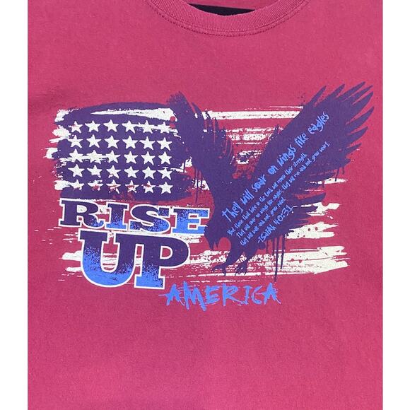 Rise Up America T-Shirt Men's XL Red Short Sleeve Gildan Heavy Cotton - Picture 4 of 5